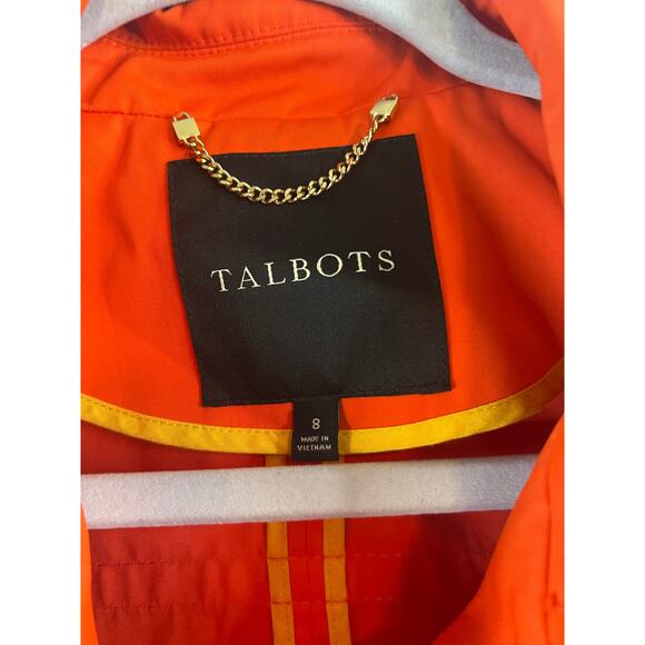 Talbots Womens Orange Lightweight Jacket Size 8 - Picture 2 of 4